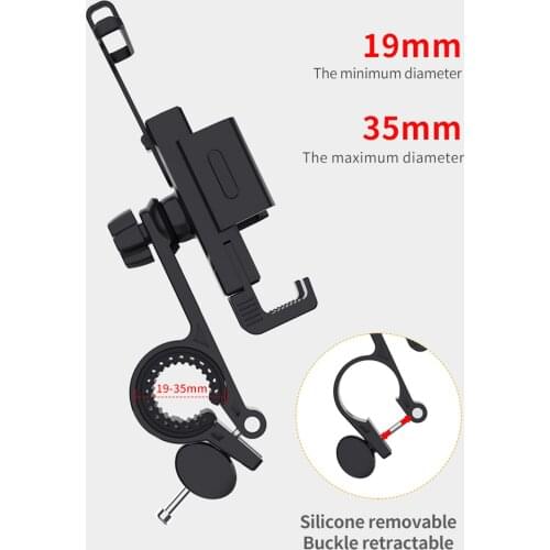Bike Phone Mount Handlebar Phone Holder Fits 4.7-6.7 Inch Phones Motorcycle Handlebar Mount Non-Slip Phone Holder Racks