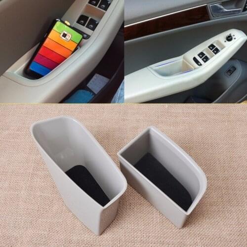 DWCX 2pcs Beige Front Door Container Armrest Storage Box Holder For Audi A4 2012 2013 2014 A5 & Q5 2009 - 2011 2012 2013 2014