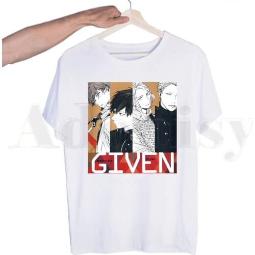 Given Anime Ritsuki Uenoyama Mafuyu Sato Yaoi Bl T Shirts Short sleeves T-shirt Men Print T shirt Men Tops Tees Mens T-shirt