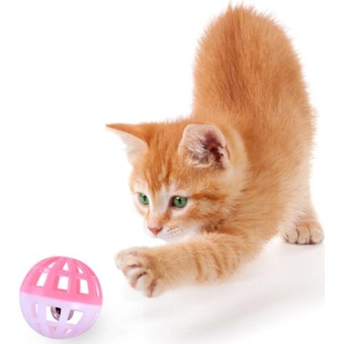 1Pcs Pet Cat Toy Colorful Handmade Bells Bouncy Ball Cat Interactive Toy Training Playing Toys Pet Supplies