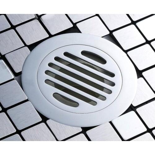 Brass Polished Chrome Round Anti-odor Floor Drain Bathroom Hardware Invisible Shower Floor Drain DR097