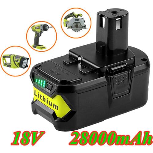 New For Ryobi 18V 28000mAh Li-Ion Battery For Ryobi Hot P108 RB18L40 Rechargeable Battery Pack Power Tool Battery Ryobi ONE