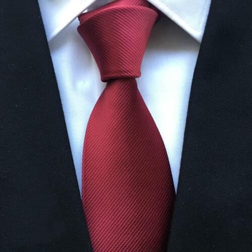 Brand New Fashion 8cm Design Ties Handmade Solid Burgundy Striped Necktie Classic Jacquard Woven Gravatas for Wedding