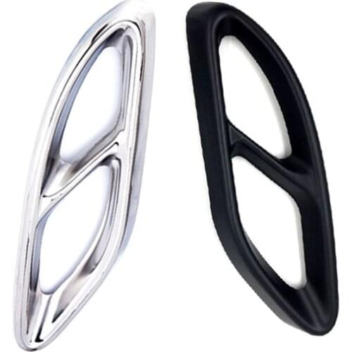 1 Pair Stainless Steel Car Tail Throat Trim Frame Cover For Mercedes Benz A B C E Class GLC GLE GLS 2015-2019