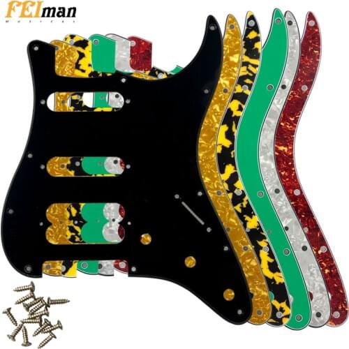 Pleroo Guitar Accessories Pickguard with 11 Screws for Fender Stratocaster Player Humbucker Standard ST HSS Guitar Scratch Plate