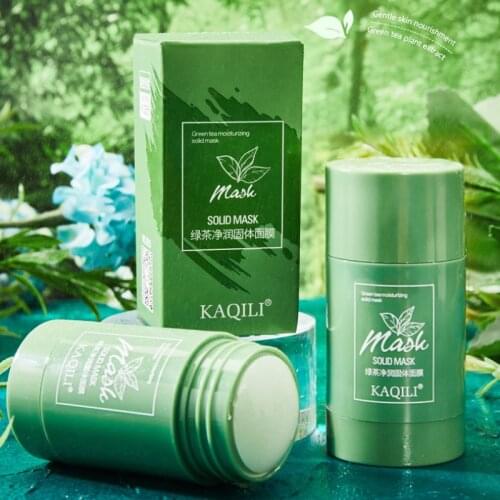 Green Tea Cleansing Mask Purifying Clay Stick Mask Oil Control Skin Care Anti-Acne Eggplant Remove Blackhead Mud Mask TSLM1