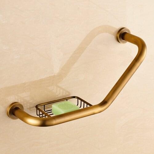 All copper bathroom handrails with soap holder safety handles bathtub shower bathtub non-slip handrails for the elderly