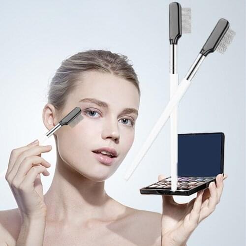 Stainless Steel Eyebrow Comb Makeup Tools Metal Eyelash Comb Portable Cosmetic Eyelash Separator Mascara Curling Curler Brush