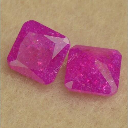 Sale 3*3~15*15mm B2 Dark Rose Color Dyed Ice Stone Octagon Square Princess Shape Loose Synthetic Cubic Zirconia CZ Gems For DIY