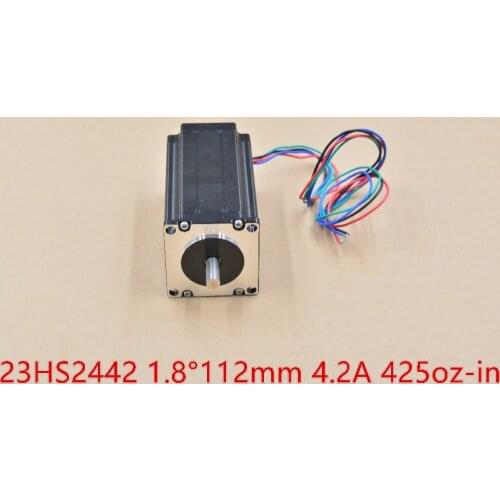 Nema23 stepper motor 23HS2442 single shaft 2 phase 4 lead 425oz-in 112mm 4.2A 8mm diameter 1pcs