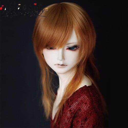 Allaosify Bjd Doll 1/3 1/4 1/6 1/8 Oblique Bangs Broken Hair High Temperature Silk Long Wig Multi-Color Optional