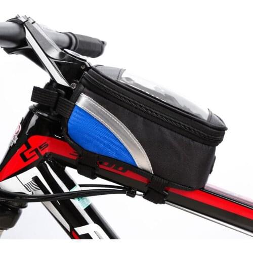 Bicycle Cycling Handlebar Bag Frame Front Top Tube Bags PU Material Waterproof Touch Screen Protector MTB Moutain Road Bike Bag