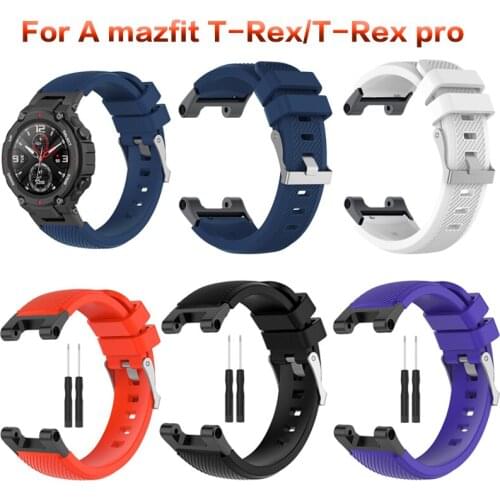 Smart Bracelet 11 Colors For -Amazfit Trex T Rex Pro Soft Silicone Sport Strap Bracelet Wriststrap For Huami Amazfit T-Rex Strap