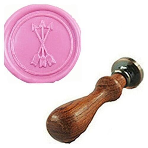 Vintage Triple Cross Arrows Custom Picture Logo Wedding Invitation Wax Seal Sealing Stamp Rosewood Handle Set Kit