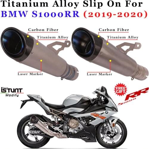 Motorcycle GP Exhaust Escape Full System Modify Titanium Alloy Middle Link Pipe Carbon Fiber Muffler For BMW S1000RR 2019 2020
