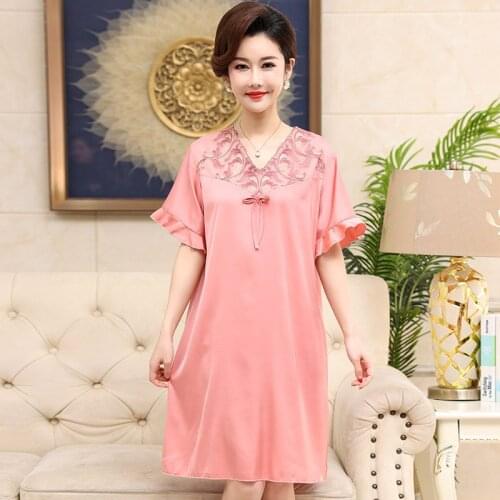 Women Lace Silk Nightgowns Big Size 3XL Sleepwear Nightwear Pyjama Women Home Clothing Female Nightdress Sexy Lingerie Gown Robe
