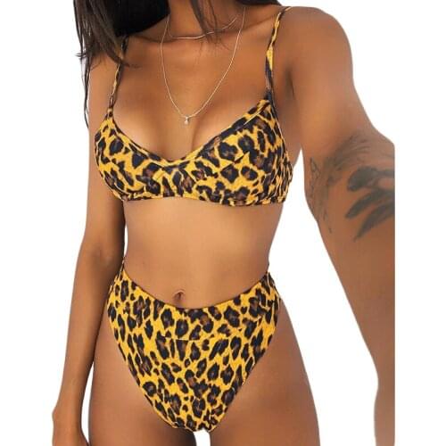 Women Bandage Push-up Padded Bikini Set Swimwear 2020 Summer Swimsuit Bathing Suit Holiday Fashion Boho Stripe Floral Beachwear