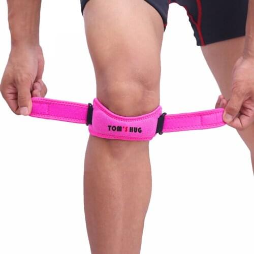 1 Pair Adjustable KneePad Patella Guard Protector Knee Brace Toms Hug Brand Anti Falls Injury Bandage Patella Support Rose Red
