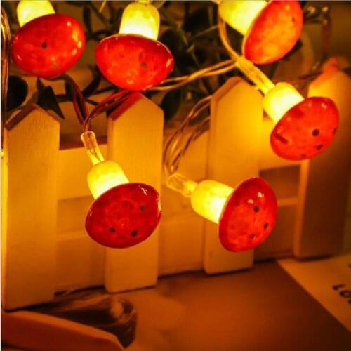 10/20Leds Fairy Mushroom Wire String Light USB/Battery Operated LED Garland Lights Garden Lamp for Chritmas Party Decoration