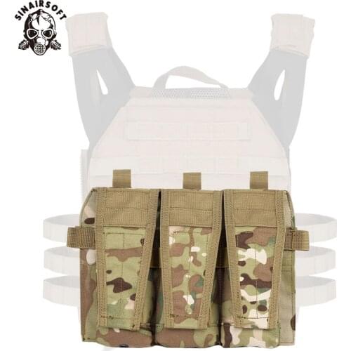 1000D Nylon MOLLE Triple M4 5.56 Magazine Front Pouch Detatchable For AVS JPC 2.0 Tactical Vest Army Hunting Airsoft Accessories