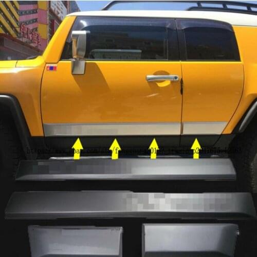 For Toyota FJ Cruiser 2006-2017 4pcs ABS chrome Side Door Body k Molding ABS Trim Plate
