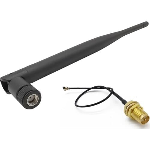 5dBi 915MHz Omni Radio Antenna Rubber RP SMA Male 915MHz Antenna for UAV FPV Drone Router+15CM 1.13 RP SMA Female to IPX Cable