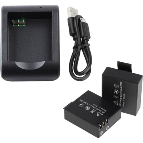 900mAh Battery and Dual USB Charger for SJCAM SJ4000, SJ5000, SJ6000, SJ7000, SJ8000, SJ9000, M10 WIFI Sports Action Camera