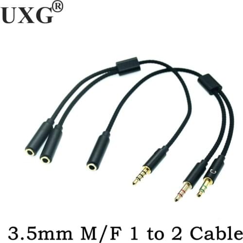 3.5mm Jack Microphone Headset Audio Splitter Cable Female to 2 Male Headphone Mic Aux Extension Cables For phone Computer Cabo