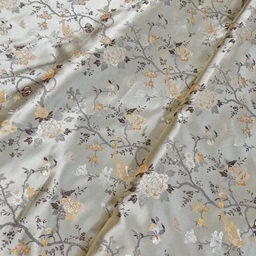 Authentic 100% Silk Brocade Hangzhou Old Cloth Jacquard Fabric Cheongsam Satin Han Suit Cheongsam Tang Suit Nightdress Magpie