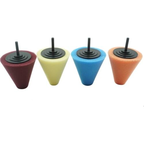 Car Wheel Polishing Sponge Waxing Screw Conical Sponge Grinding Head Used for Electric Drill Polishing Pad Car Gadget
