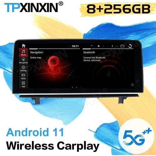 8+256G 1 DIN Car Radio Receiver Android 11 Auto For BMW X1 Series F48 2016 2017 2018 2019 2020 2021 GPS Video Player Head Unit