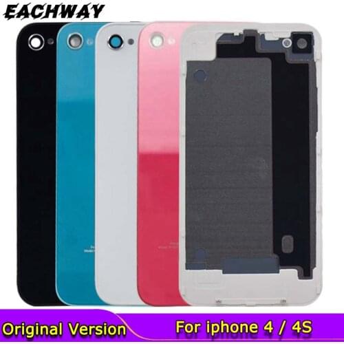 Tested 100% Back Cover Black White Case For iphone 4 S 4G 4S Rear Glass Battery Door Housing Replacement Parts 4 Back Cover