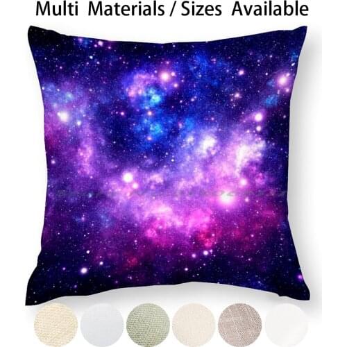 Purple Blue Galaxy Nebula Pillow Case Throw Pillow Cover Cotton Linen Flax Purple Blue Indigo Fuchsia Magenta Space Galaxy