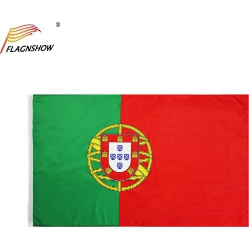 Flagnshow Portugal Flag One Piece 3X5 FT Hanging Polyester Portuguese National Flags with Brass Grommets