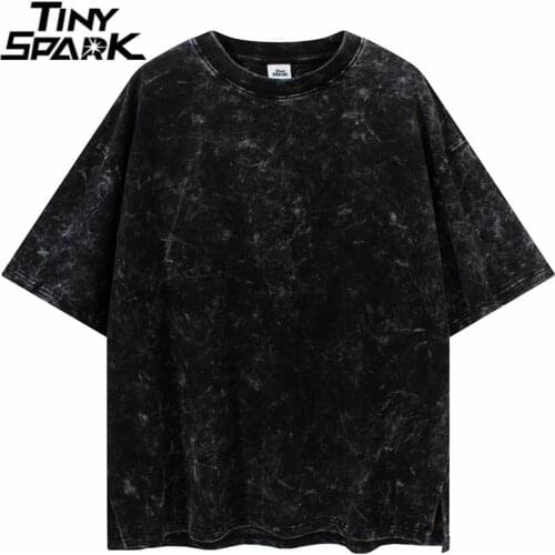 Hip Hop Streetwear Oversize T-shirt 2021 Men Washed Plain T Shirt Harajuku Cotton Short Sleeve Tops Tees Spring Summer Tshirt
