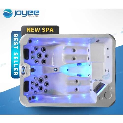 JOYEE Hot Selling Acrylic Three People Outdoor Spas Small Size Family Jacuzz Tubs with Whirlpool and Air Bubble Massage Function
