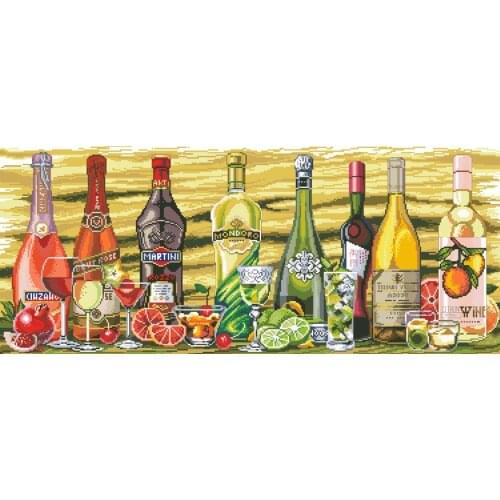 Mary Weaver cross stitch package fruit wine 18ct 14ct 11ct cloth cotton thread embroidery DIY handmade needlework