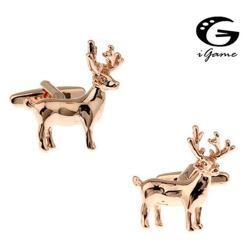 IGame Christmas Gift For Men Novelty Deer Cuff Links Quality Brass Material Free Shipping