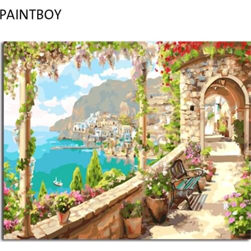 PAINTBOY Framed Pictures Painting By Numbers Landscape Handwork Canvas Oil Painting Home Decor For Living Room