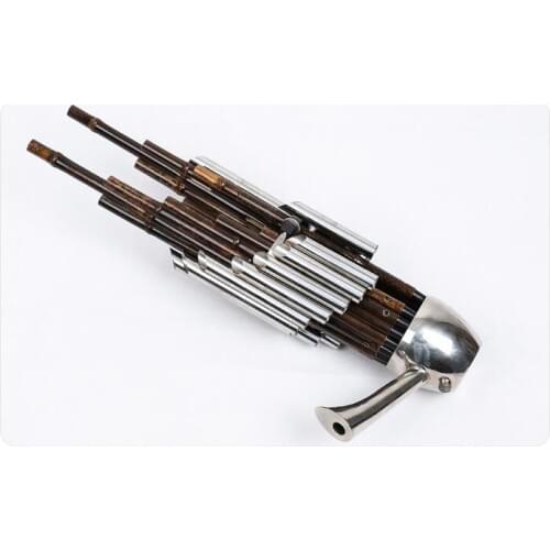 Chinese traditional Musical Instrument BAMBOO SHENG ancient reed pipe wind instrument sheng D tone 17-key white copper sheng