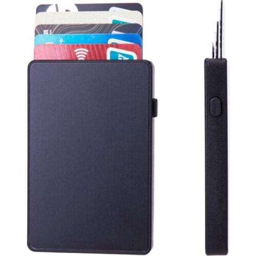 Rfid Wallet aluminum Metal Credit Business Mini Card Wallet 2020 Dropshipping Man Women Smart Wallet Business Card Holder