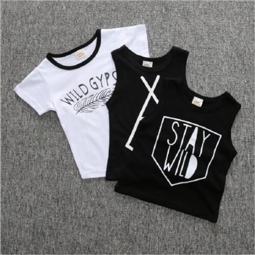 Sleeveless Summer Baby Boys T-Shirts Children Top Cotton Vest Girl Clothes Toddler Tees Kids T Shirt Singlet Bebe Clothing