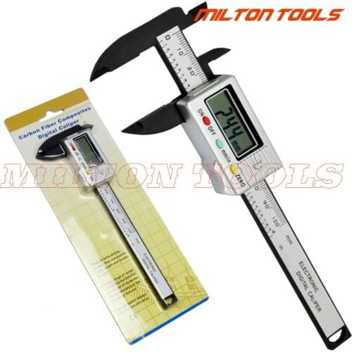 Factory-outlet! 100mm/6" or 100mm/4inch Carbon Fiber Digital Caliper Vernier Caliper gauge electronic plastic caliper