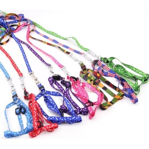 Small Dog Cat Multicolor Harness Leash Multifunction Adjustable Vest Collar Puppy Outdoor Walking Traction Rope Pet Supplies