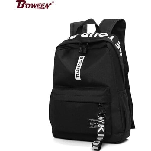 Fashion teen school bags for girls teenagers boys Backpack Women Men Schoolbag Nylon Solid black pink large Student bookbag