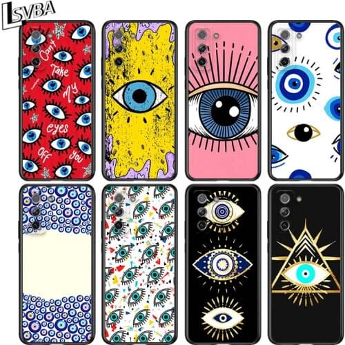 Evil Eye Fashion for Samsung Galaxy S21 Ultra Plus 5G Note 20 10 9 8 S10 S9 S8 S7 S6 Edge Plus Black Phone Case