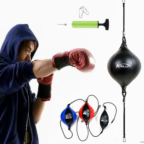 Fashion Fitness Inflatable Boxing Speed Ball Pear Shape PU Leather Punching Bag With Inflator