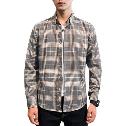 Mens New Long-sleeved Plaid Business Shirt Classic Lapel Design Office Bank Casual Work Clothes High-quality Mens Clothing