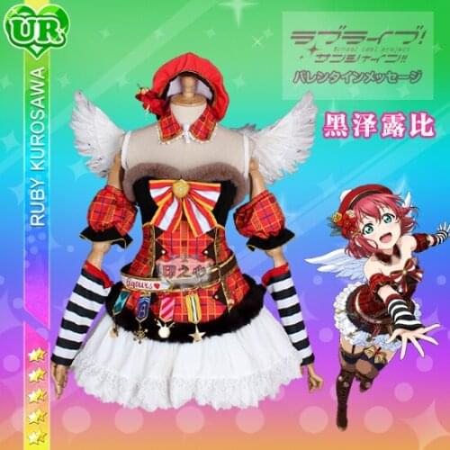 [Customize] 2018 Anime Love Live Sunshine Aqours Ruby Kurosawa Christmas Choir Uniform Cosplay Costume Halloween Free Shipping