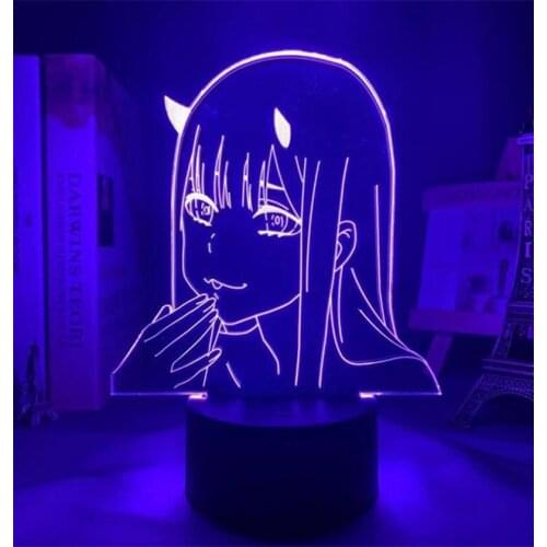 Anime 3D LampZero Two Figure Nightlight Kids Child Girls Bedroom Decor Light Manga Gift Night Light Lamp Darling